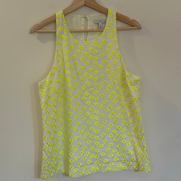 Women's J. Crew Sleeveless Blouse sz 10 Embroidered details - Picture 2 of 6